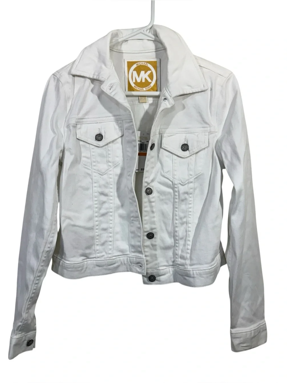 NWT Michael Kors Relaxed Fit White Denim Jean Jacket